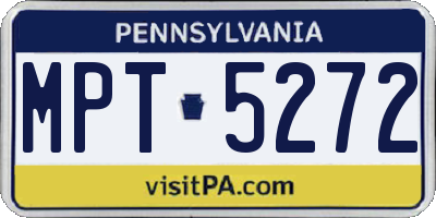 PA license plate MPT5272