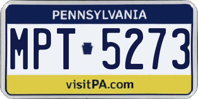 PA license plate MPT5273