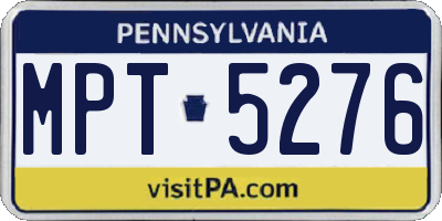 PA license plate MPT5276