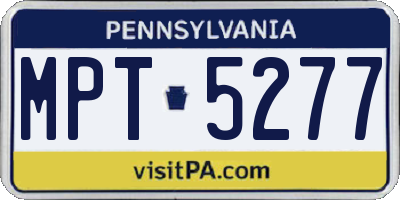 PA license plate MPT5277