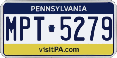 PA license plate MPT5279
