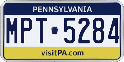 PA license plate MPT5284