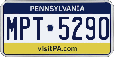 PA license plate MPT5290