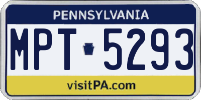 PA license plate MPT5293
