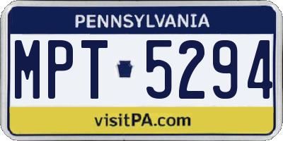 PA license plate MPT5294