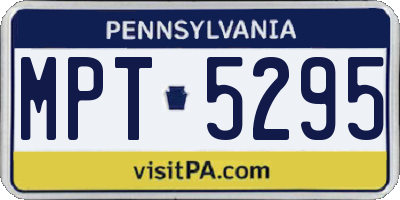 PA license plate MPT5295