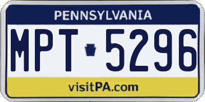 PA license plate MPT5296