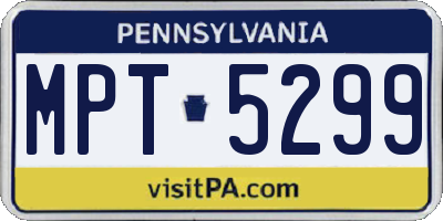 PA license plate MPT5299