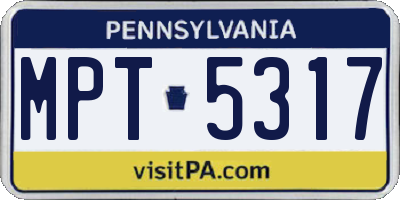 PA license plate MPT5317
