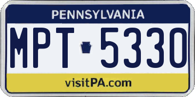 PA license plate MPT5330