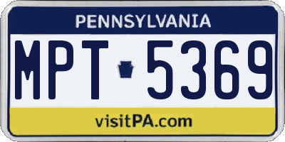 PA license plate MPT5369