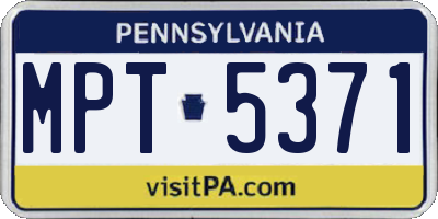 PA license plate MPT5371