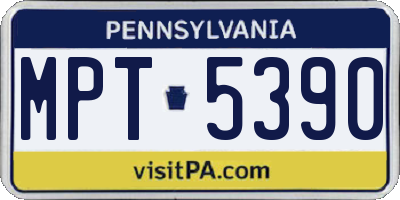 PA license plate MPT5390