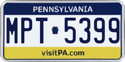 PA license plate MPT5399