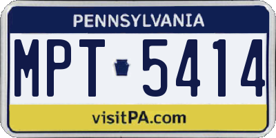 PA license plate MPT5414