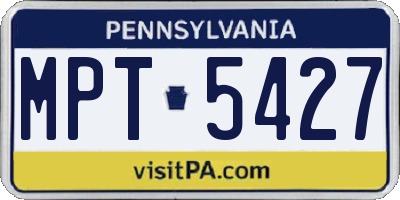 PA license plate MPT5427