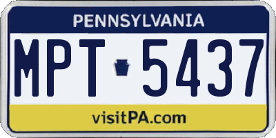 PA license plate MPT5437