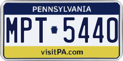 PA license plate MPT5440
