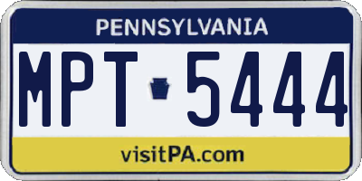 PA license plate MPT5444