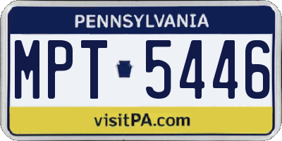 PA license plate MPT5446