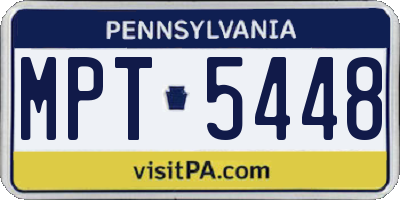 PA license plate MPT5448