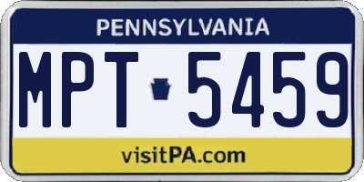 PA license plate MPT5459