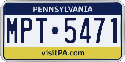 PA license plate MPT5471