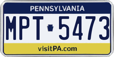 PA license plate MPT5473