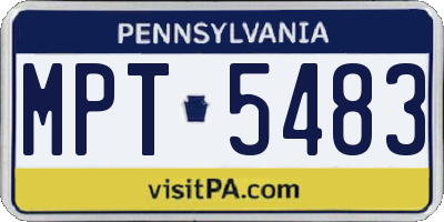 PA license plate MPT5483