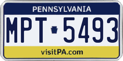 PA license plate MPT5493