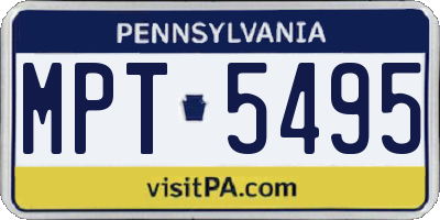 PA license plate MPT5495