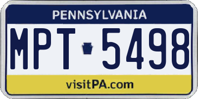 PA license plate MPT5498