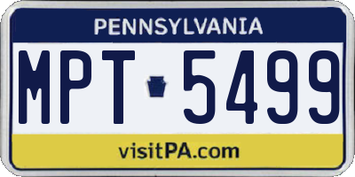 PA license plate MPT5499