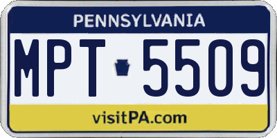 PA license plate MPT5509