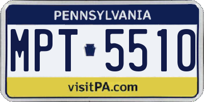 PA license plate MPT5510