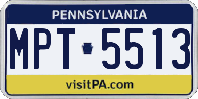 PA license plate MPT5513