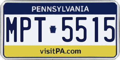 PA license plate MPT5515