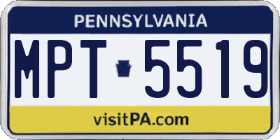 PA license plate MPT5519