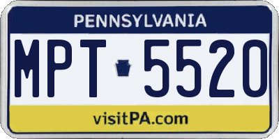 PA license plate MPT5520
