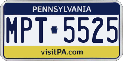 PA license plate MPT5525