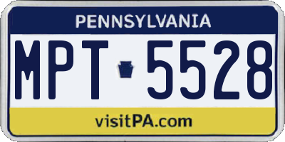 PA license plate MPT5528