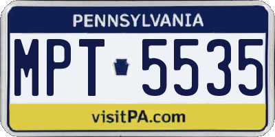 PA license plate MPT5535