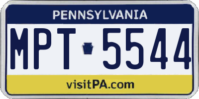 PA license plate MPT5544