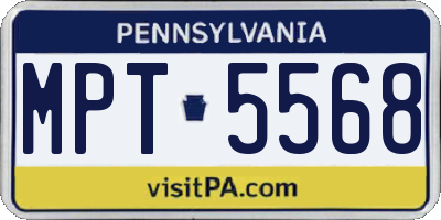 PA license plate MPT5568