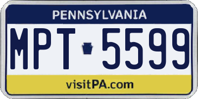 PA license plate MPT5599