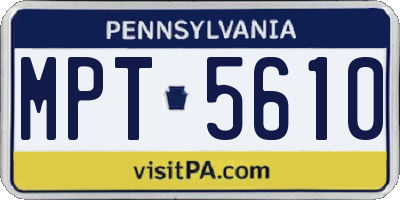 PA license plate MPT5610