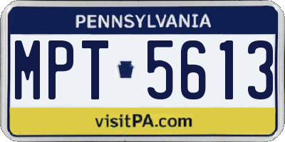 PA license plate MPT5613