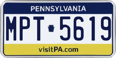 PA license plate MPT5619