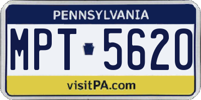 PA license plate MPT5620