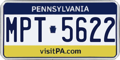 PA license plate MPT5622